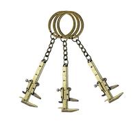 Abaodam 3 Pièces Porte-clés Pied à Coulisse Compact Portable Partie Pendentif à Coulisse Outils Accessoires Taille Mini Étrier Porte-clés Étrier Ajustable Alliage De Zinc Brun