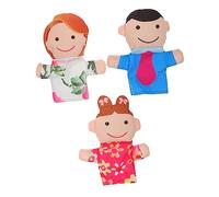 Abaodam 3 pièces Set de Marionnettes Main Famille pour Garçon Fille et Adultes Marionnettes Dessin Animé Papa Maman Fille Jouets Main pour et Jeux Dimagination