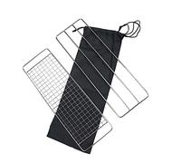 Abaodam 3 pièces Set Grille Barbecue Acier Inoxydable Résistante Chaleur avec Filet BBQ pour Camping et Barbecue Plein Air Durable et Sécurisé