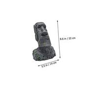 Abaodam 3 pièces Statues Moai Résine Aquarium Ornements Décoratifs Réalistes pour Paysage Micro Terrarium et Bassin Modèles Petits à Grands Résistants et Non Toxiques