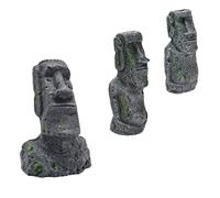 Abaodam 3 pièces Statues Moai Résine Décorations pour Aquarium et Terrarium Modèles de pour Aménagement Paysager de Bassin Ornements Vivants pour Jardin et Bureau