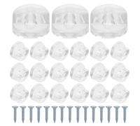 Abaodam 30 Pièces Clip pour Panneau de Verre Soutien Panneau Étagère Entretoise en Plastique, Lot de Clips de Fixation pour Miroir et Porte de Meuble, pour Armoires à Chaussures