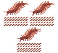 Abaodam 300 Pièces Figurine Animale de Simulation en PVC Marron Réaliste, Mille-Pattes pour Farces, Accessoire Polyvalent pour Événements et Diverses Occasions
