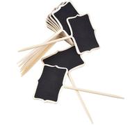 Abaodam 30pcs Étiquettes pour Plantes en Bois Foncé Mini Tableau Noir Marqueurs de Plantes pour Jardin Magasins et Épiceries Fonction Mémo et Décoration