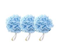 Abaodam 3pcs Boule en Filet Bain Bleu, Éponge en Pe pour Masser et Exfolier la Peau Salle de Bain