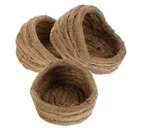 Abaodam 3pcs Nid Tissé en Paille Respirant pour Petits Oiseaux et Lapins, Abri Polyvalent de 15 Cm Reproduction Détente en Cage