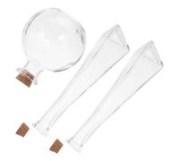 Abaodam 3pièces Bouteilles Verre Transparent avec Bouchon Liège pour Cérémonie De Mariage Pots Décoratifs pour Souvenirs Enterrement De Vie De Jeune Fille Et Rangement De Bricolage