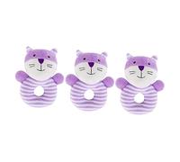 Abaodam 3pièces Main Animal Pour Garçon Fille Éducatif Développement Sensoriel Forme De Chat Rattles Pour Nourrissons Pour Éveiller Attention Coordination
