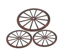 Abaodam 3pièces Roue Décorative Bois Vintage Panneau Décoratif Mural Pour Salon Jardin Style Rustique Rétro