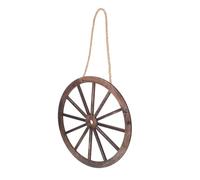 Abaodam 3pièces Roue Décorative Suspendue Bois Art Mural Western Bois Décoration Style Champêtre Forme de Roue