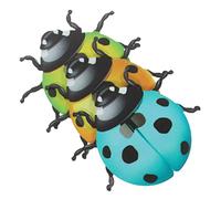Abaodam 3pièces Statuette Décorative En Métal Insecte Rouge Décoration Murale Pour Jardin Ou Terrasse