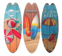 Abaodam 3pièces Surfboard Shape Wall Decor Unique Wooden Panels for Beach Party Ocean Theme Bedroom Decor Bathroom Door Panels