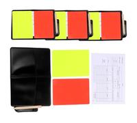 Abaodam 4 Ensembles Kit Arbitre Football Cartons Jaunes Portables avec Pochette Stylo et Carnet de Score Cartes Standard Solides et Multifonction pour Matchs de Football