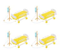 Abaodam 4 Ensembles Lit médicalisé simulé Fournitures de Jeux de Maison Jouets de Fille rôle des modèles Jouet Imitation lit d'hôpital Mini décoration de Maison Miniature Suite