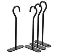 Abaodam 4 Ensembles Lot de Crochets Plafond Robustes pour Plantes Suspendues Supports Muraux Multifonctions avec Vis Incluses pour Jardinières Lanternes et Mangeoires Oiseaux Noir