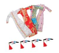 Abaodam 4 Ensembles Robe Chinoise pour Poupée Costume Cheongsam Floral pour Jeu de Rôle et Décoration Vêtements de Poupée Compatibles pour Filles