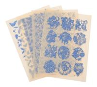 Abaodam 4 Feuilles Papier Transfert Argile Polymère sous Glaçure, 4 Feuilles Pratiques en Papier Sûr, Décalcomanies pour Poterie Artisanale Résistantes la Chaleur Élevée