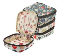 Abaodam 4 Paquet à Fermeture Éclair Multifonctions pour Voyage et Rangement, Petites Pochettes Zippées en Tissu Coton Enduit, pour Cosmétiques et Accessoires
