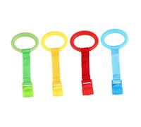 Abaodam 4 pièces Anneaux Suspendus pour Berceau Anneaux de Traction Colorés pour Apprentissage Debout Matériel Sain et Léger Éveil pour Coordination Mains-yeux et Motricité Fine