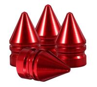 Abaodam 4 pièces Bouchons de Valve Aluminium Forme de Cône Couvercles de Valve de Pneu pour Voiture et Moto Protection Anti-Fuite et Décoration Rouge