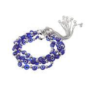 Abaodam 4 Pièces Bracelet Œil Maléfique Ajustable Perles avec Charme Sphère Bracelet Élastique Cordon pour Femme pour Fêtes et Usage Quotidien