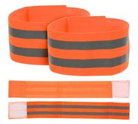 Abaodam 4 Pièces Bracelet Réfléchissant Élastique Orange | Bande Haute Visibilité, Usage Cheville ou Poignet, Bande Tissée Souple, pour Adultes en Sortie Crépusculaire