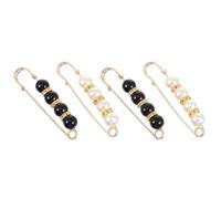 Abaodam 4 pièces Broches de Sécurité Mode avec Perles Clips de Fixation pour Écharpes et Vêtements Agrafes Réglables pour Ceinture et Jupe Accessoires Pratiques pour Femmes