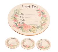 Abaodam 4 Pièces Cartes d'étape de bébé enseigne nominative pour crèche signe de nom d'annonce de naissance pour bébé signe de bébé mignonette migneaux unique etiquette autocollante Bois