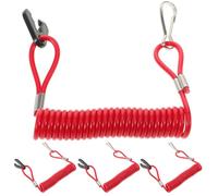 Abaodam 4 Pièces Cordon de Sécurité pour Bateau Rouge TPU Bracelet Poignet | Arrêt D’urgence, pour Moteur Hors-bord et Vedette, Accessoire Nautique