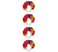 Abaodam 4 Pièces Couronne de Fleurs Mexicaines en Tissu pour Costume Day Of The Dead, Accessoire de Cheveux pour Fête à Thème et Soirée Déguisée