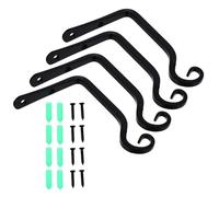 Abaodam 4 Pièces Crochets Muraux en Fer pour Pots de Fleurs et Lanternes, Noir, à Pointe Courbée, pour Décorer Une Nouvelle Maison, Support Mural Robuste