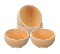 Abaodam 4 Pièces Ensemble Petit Bol En Bois Bricolage Artisanat Pour Ensemble De Jeu En Bois Bols D'Apéritif Bol De Maison De Poupée Bols À Condiments Bricolage Couverts En Matériel