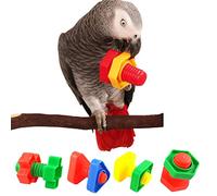 Abaodam 4 pièces Jouets à Mâcher pour Oiseaux Plastique Ensemble de Jouets de Formation Forme de Vis pour Perroquets Cocatoos et Perruches Stimulez Intelligence Jeu Couleur Aléatoire