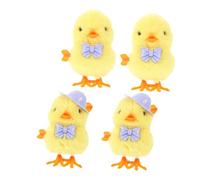 Abaodam 4 Pièces Jouets à Remonter Poussins de Pâques Peluche Jouets Mécaniques Amusants pour Garçon Fille Décoration Festive pour Fête et Paniers de Pâques