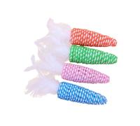 Abaodam 4 pièces Jouets pour Forme de Carotte Colorée Lot de Jouets Plume pour Chat Stimule Lactivité et Renforce Lien avec Votre Chat Couleur Aléatoire Couleur Aléatoire