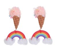 Abaodam 4 Pièces Lot de Éponges de Bain Maille Forme Crème Glacée Éponge Exfoliante Douce pour Peaux Sensibles Mousse Riche et Drainage Rapide Accessoires de Amusants