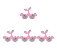 Abaodam 4 Pièces Lunettes D'été à Thème Hawaïen Motif Sirène pour Ambiance Estivale, Accessoires de Fête Confortables en Abs pour Plage et Soirées Costumées