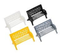 Abaodam 4 pièces Mini Banc Modèle Jardin Décor Maison de Poupée DIY Ornement Miniature et Léger pour Aménagement Extérieur