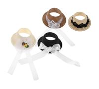 Abaodam 4 Pièces Mini Bowler Hats for Dolls Decorative Hair Accessory Caps in with Floral Design for DIY Crafts Role-Playing and Creative Social Play
