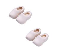 Abaodam 4 pièces Mini Chaussures Bois Décor Miniature pour Maison de Poupées Accessoires DIY Bois Naturel pour Décoration et Éducation