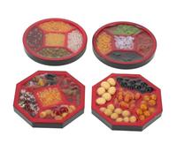 Abaodam 4 Pièces Miniature Grain Food Set Realistic Fake Rice Beans Trays for Dollhouse Kitchen Decor and Photography Display