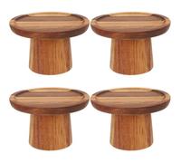 Abaodam 4 Pièces Moule À Gâteau Apéritif Tranches De Bois pour Centres De Table Support À Gâteau pour Dessert Plateau De Service en Bois Mini Support À Gâteau Plateau De Garniture Support
