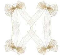 Abaodam 4 Pièces Nœud de Ruban de Noël Nœud en Ruban de Noël Grand Or Polyester PVC et Sequins pour Décorer et Jardin Ambiance Festive
