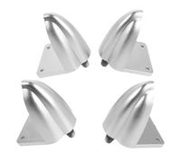 Abaodam 4 Pièces Patins Antivibratoires, Support Cuivre ABS Argenté | Design Surélevé à Bord Biseauté, Rainures Antidérapantes et Base Texturée, pour Home Studio
