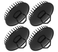 Abaodam 4 Pièces Petite Brosse à Shampoing Massage Cuir Chevelu Ronde Noire Pe