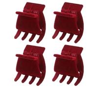 Abaodam 4 Pièces Petite Pince à Cheveux en Velours Rouge, Accessoire Facile à Porter pour Fixer et Maintenir Cheveux, pour Filles, Se Glisse Poche ou Paquet