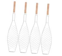 Abaodam 4 pièces Pinces Barbecue avec Poignée Lot de Clips Grill pour Poisson Outil Grillade Extérieur pour Camping et Pique- Antiadhésif