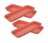 Abaodam 4 Pièces Plateau Imperméable Fleur Soucoupe Creux Floral Bacs à Plantes Bac D'égouttement Rectangulaire pour Plantes Porte-Eau pour Jardinière Oblong Plastique