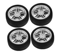 Abaodam 4 pièces Roues Caoutchouc DIY pour Voitures Jouets Garçon Fille Accessoires de Modèle de Roue de Voiture Pneus Souples pour Bricolage et Jeux de Montage