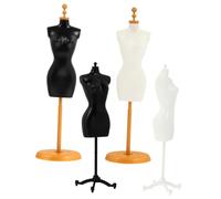 Abaodam 4 pièces Support Mannequin Poupée Mini Plastique Rigide pour de Vêtements Accessoire Maison et Décoration Garçon Fille